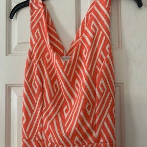 Peach geometric pattern dress